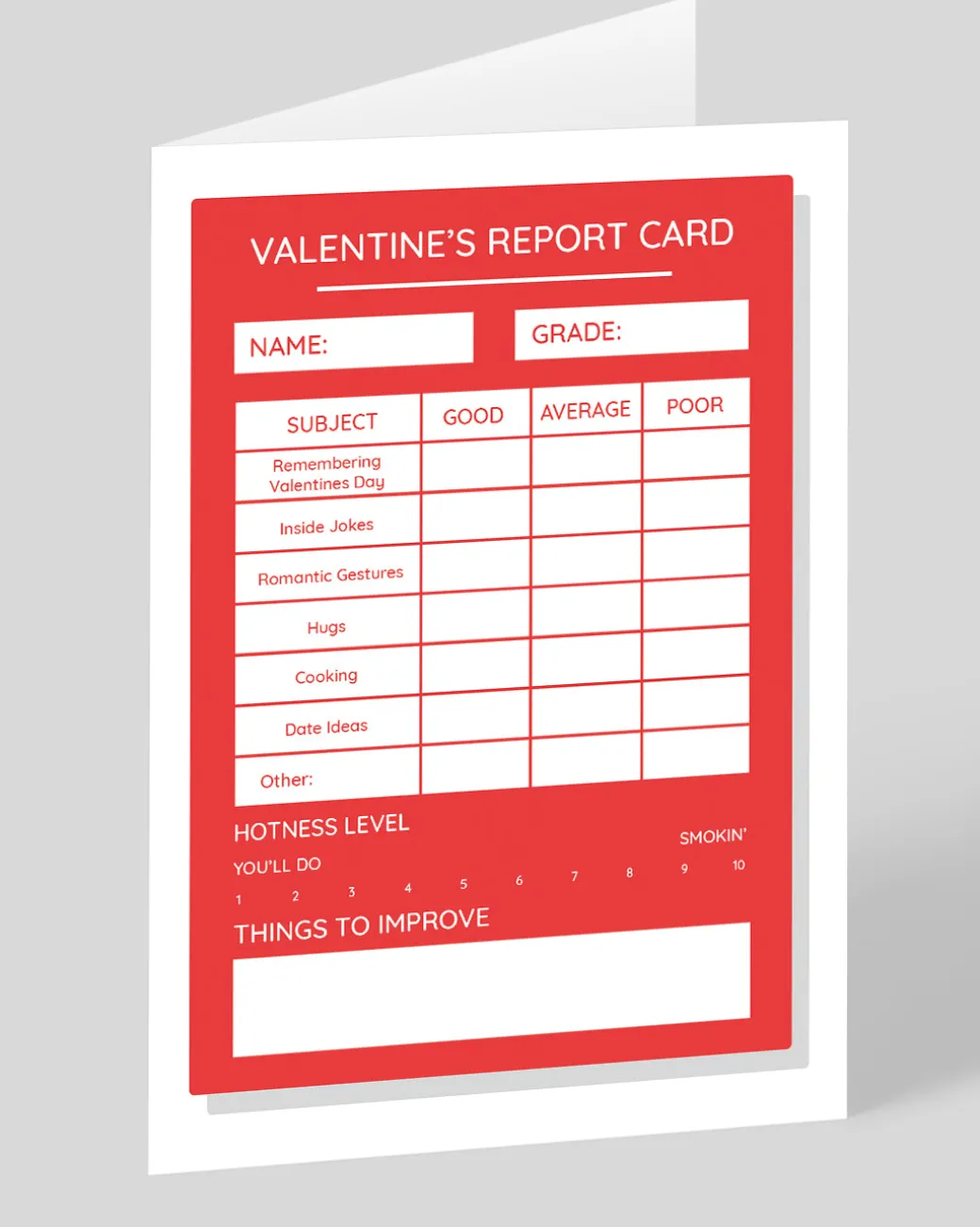 Personalised Valentine's Report Card | Ohh Deer