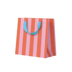 Pink And Orange Stripe Mini Gift Bag