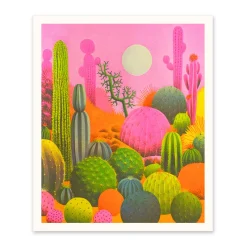 Pink Cacti Riso Print (12x10)