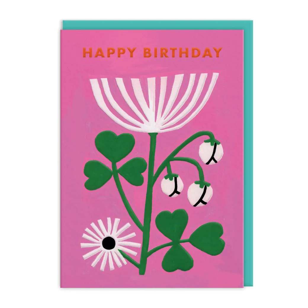 Pink Floral Happy Birthday Card | Ohh Deer
