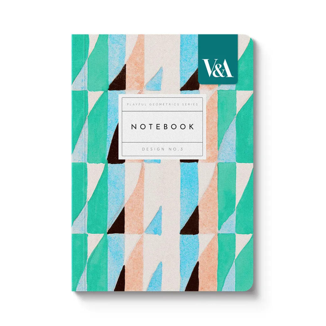 Playful Geometrics Turquoise Prism A6 Premium Perfect Bound Notebook