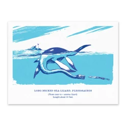 Plesiosaurus Riso Print (8x6)