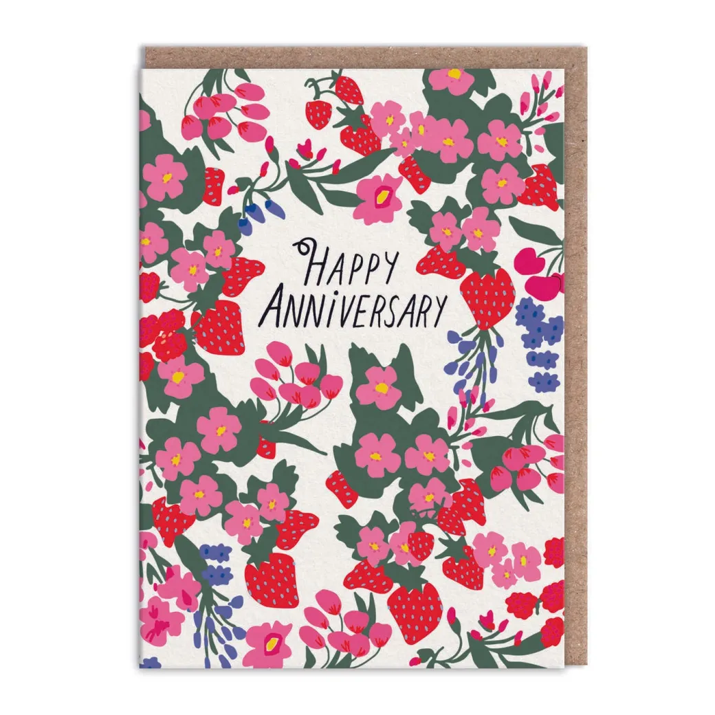 Red Floral Anniversary Card ππ - Hartland | Ohh Deer
