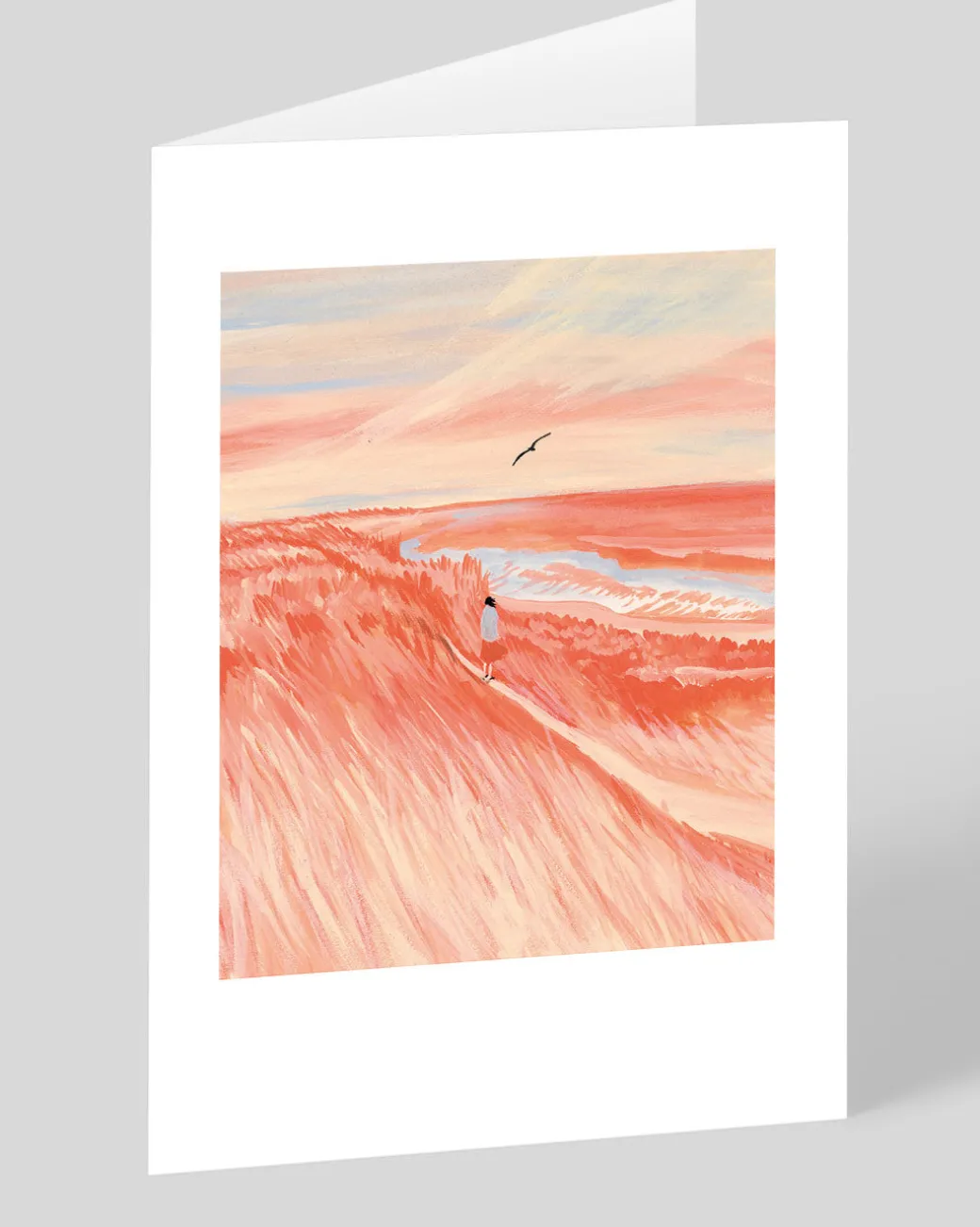 Red Grass Fields Greeting Card | Ohh Deer