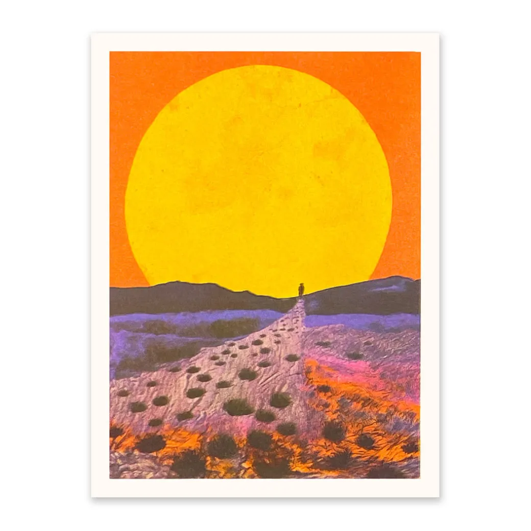 Red Sunset Landscape 1 Riso Print (8x6)