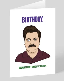 Ron Swanson Happy Birthday Card | Ohh Deer