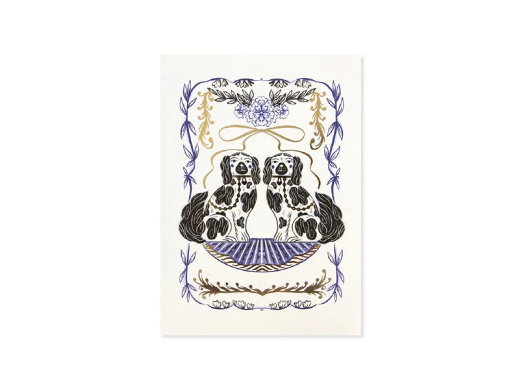 Staffordshire Dogs 3D Pop Up Greeting Card | Ohh Deer