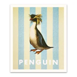 Striped Penguin Small Art Print (12x10)