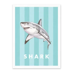 Striped Shark Small Art Print (12x10)