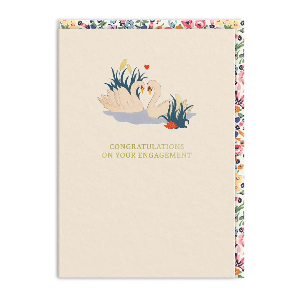 Swans On Your Engagement Card