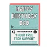 Tech Support Voucher Dad Birthday Card 💻 | Ohh Deer