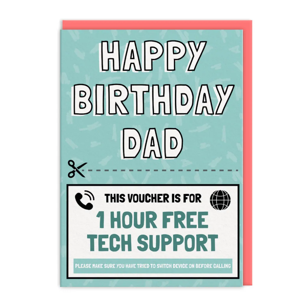 Tech Support Voucher Dad Birthday Card 💻 | Ohh Deer