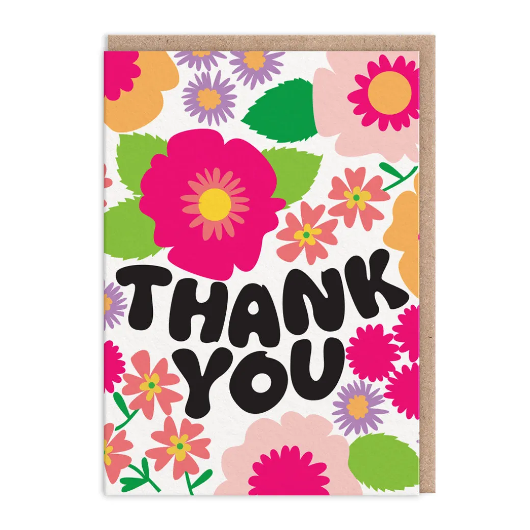Thank You Bold Flowers Greeting Card