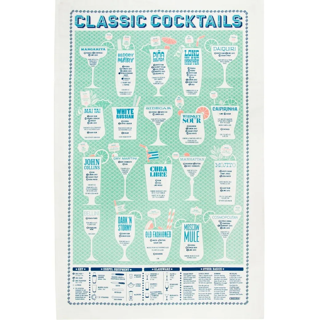 The Classic Cocktail Tea Towel