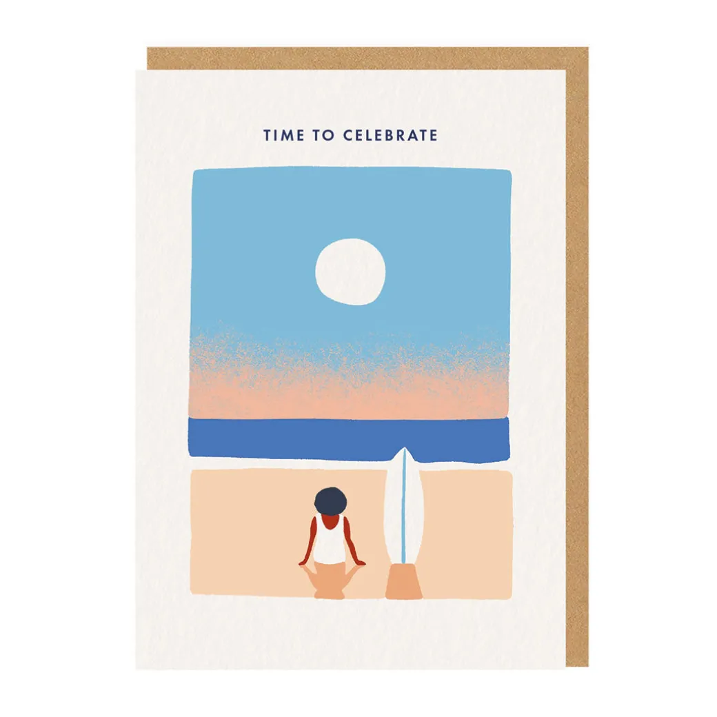 Time To Celebrate Surfer Greeting Card | Ohh Deer