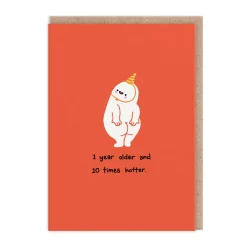 1 Year Old 10 Times Hotter Birthday Card | Ohh Deer