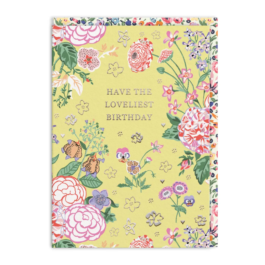Yellow Posy Birthday Card